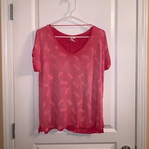 Pink/red ombré pineapple t shirt